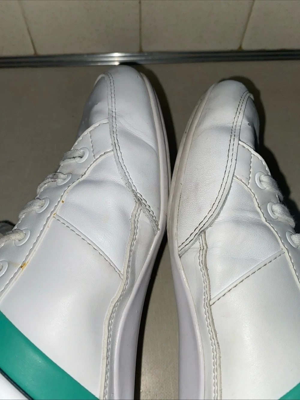 Lacoste Men 9.5 Shoes Chaymon 0722 1 White Green Leather Casual Sneakers